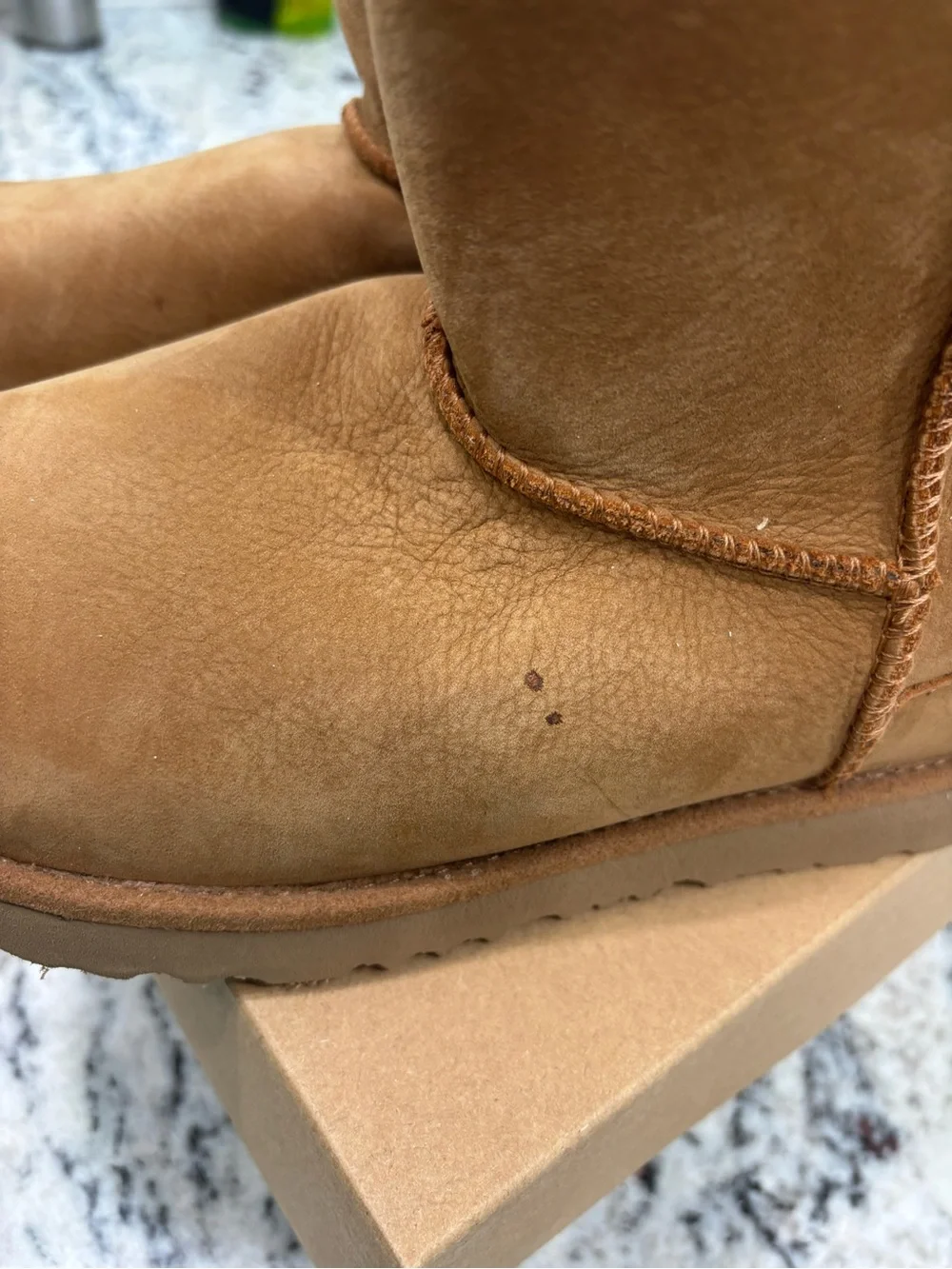 UGG Kids Chestnut Suede Shearling Boots - brand new, no tags/box